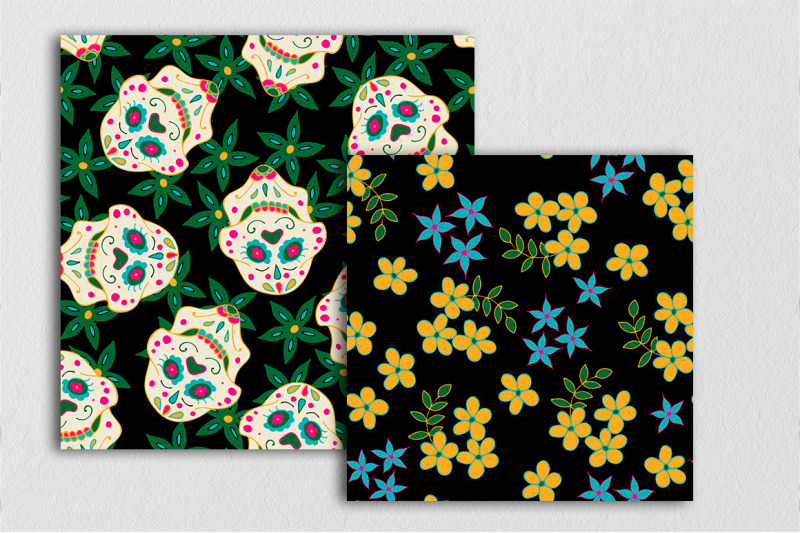 sugar-skull-digital-paper-day-of-the-dead-dia-de-los-muertos