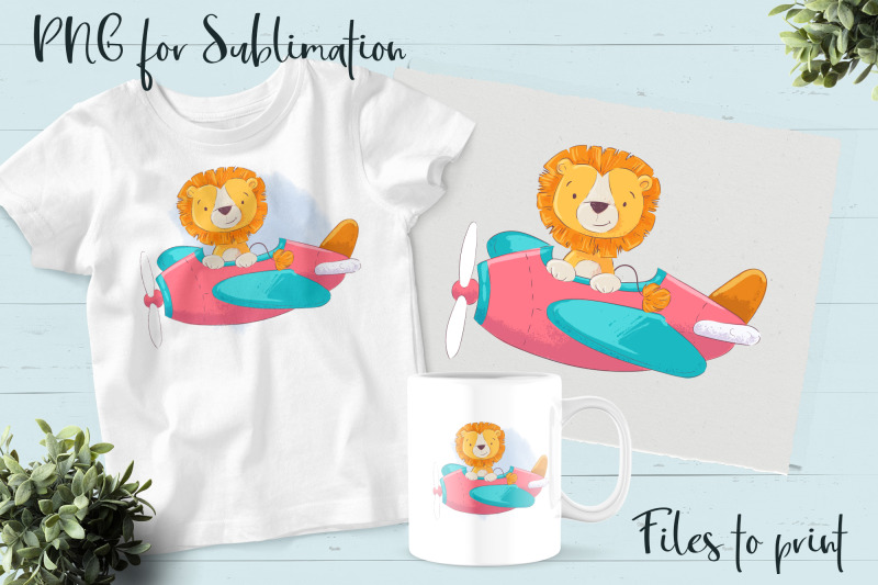 cute-lion-sublimation-design-for-printing