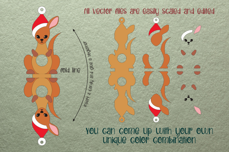 kangaroo-christmas-ornament-candy-holder-template-svg