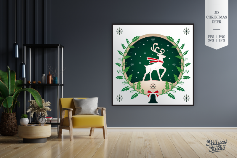3d-christmas-deer-papercraft-christmas-deer-svg