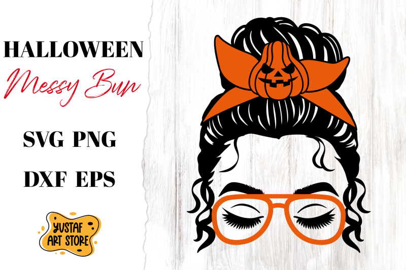 halloween-messy-bun-pumpkin-svg-cut-file-and-sublimation