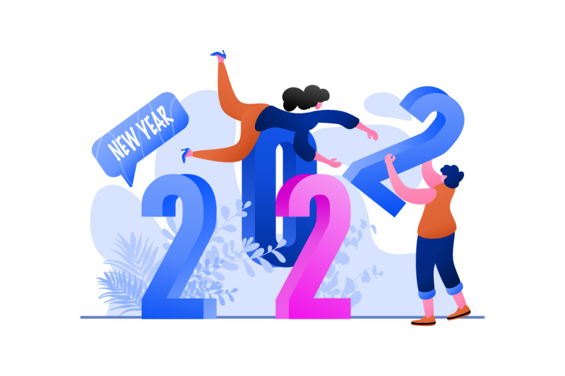 new-year-2022-resolution-business-flat-illustration