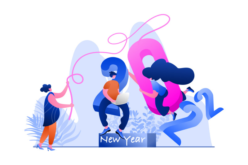 new-year-2022-resolution-business-flat-illustration