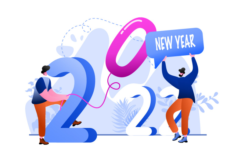 new-year-2022-resolution-business-flat-illustration