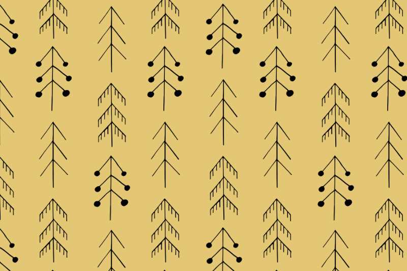 christmas-trees-seamless-pattern-scandinavian-gold