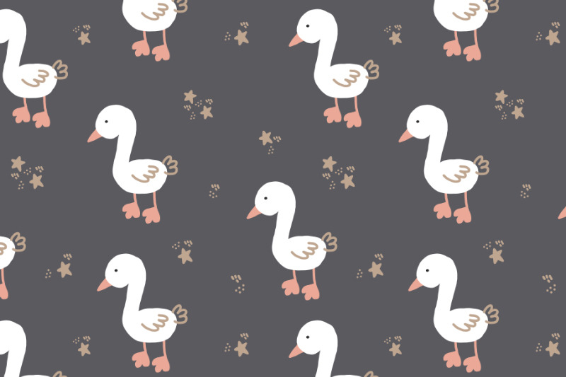 cute-goose-seamless-pattern-black
