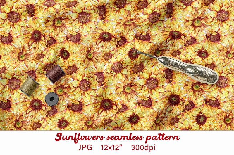 sunflower-digital-paper-pack-autumn-seamless-pattern-set