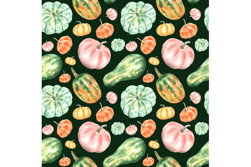 pumpkin-squash-watercolor-seamless-pattern-thanksgiving-farmer