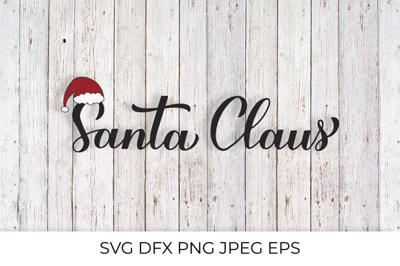 santa-claus-hand-lettering-with-hat-svg-christmas-calligraphy