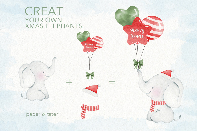 watercolor-white-elephants-christmas-clipart-cute-xmas-animals-png