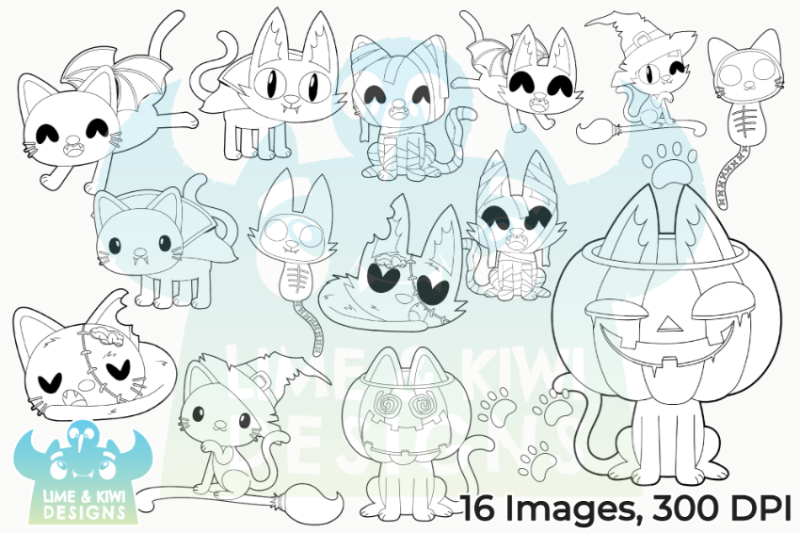halloween-costume-cats-digital-stamps-lime-and-kiwi-designs