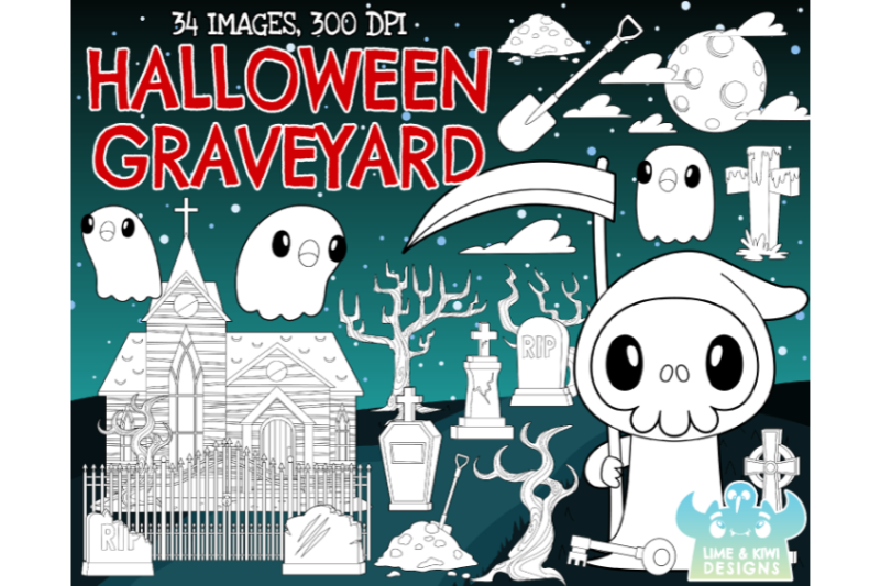 halloween-graveyard-digital-stamps-lime-and-kiwi-designs