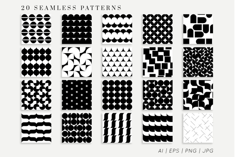 bauhaus-geometry-silhouettes-seamless-patterns