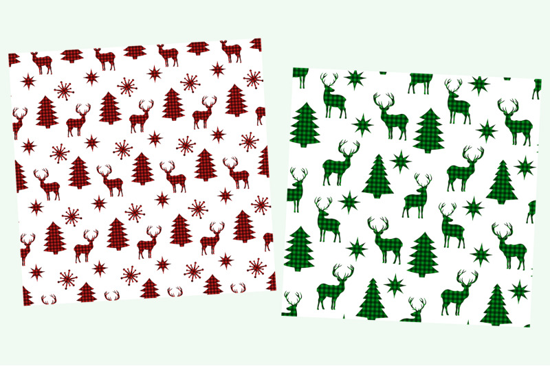 reindeer-pattern-reindeer-buffalo-plaid-reindeer-svg