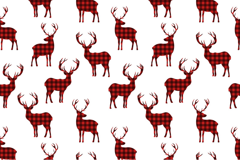 reindeer-pattern-reindeer-buffalo-plaid-reindeer-svg