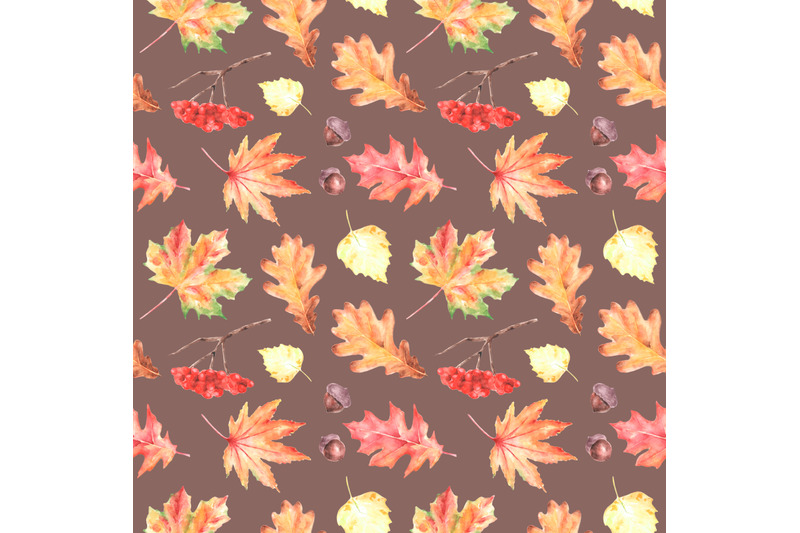 leaf-fall-watercolor-seamless-pattern-autumn-forest