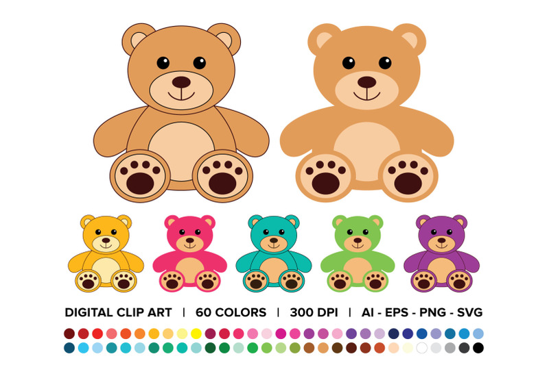 teddy-bear-clip-art-set