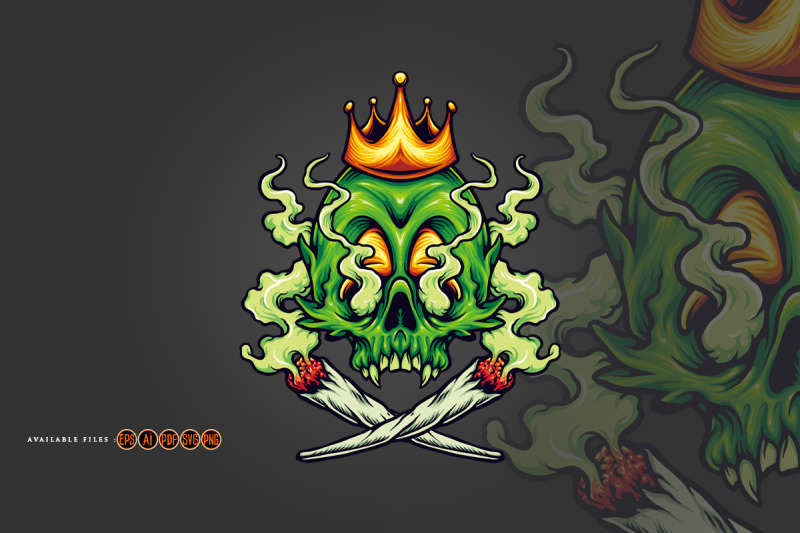 king-skull-cannabis-weed-smoking