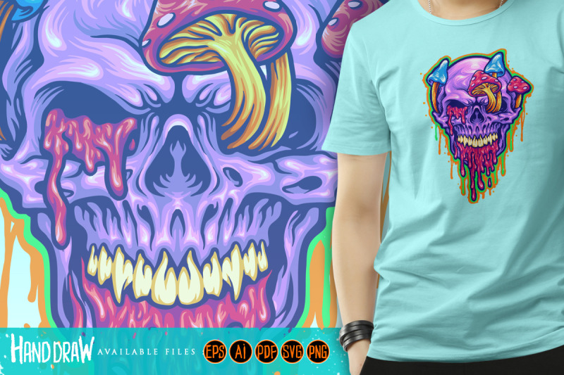 magic-trippy-skull-mushroom-psychedelic-illustrations