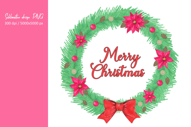 merry-christmas-wreath-sublimation