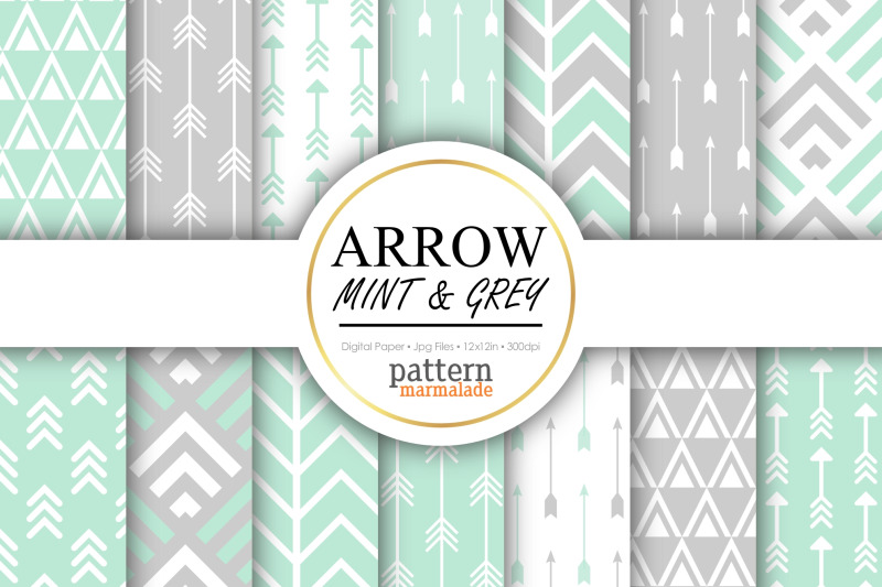 arrow-mint-amp-grey-digital-paper-s0505