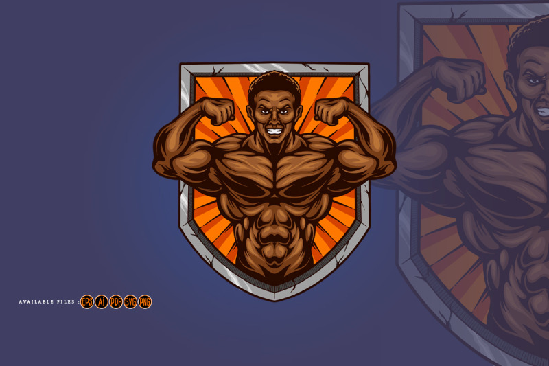 gym-muscular-fitness-shield-logo