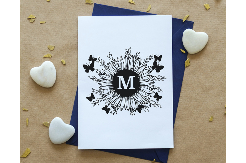 sunflower-monogram-letter