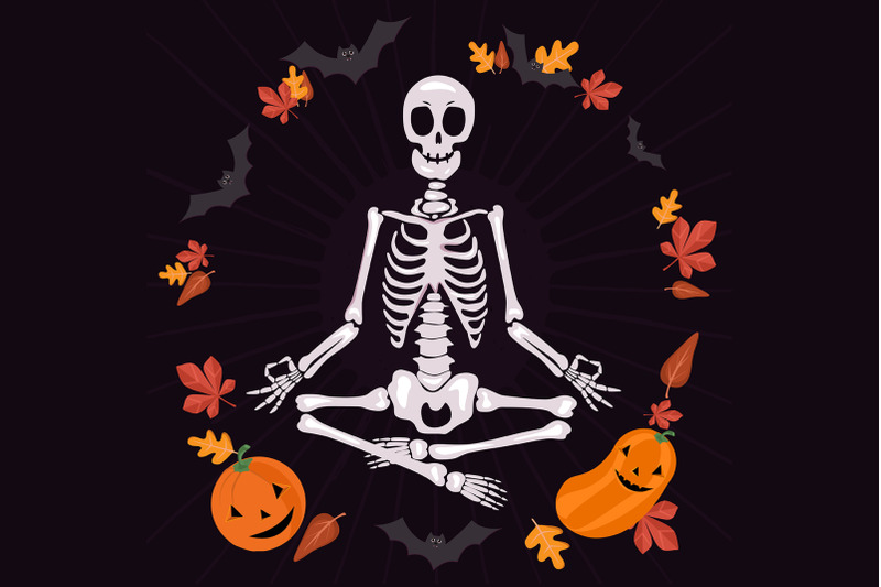 halloween-skeleton-meditating