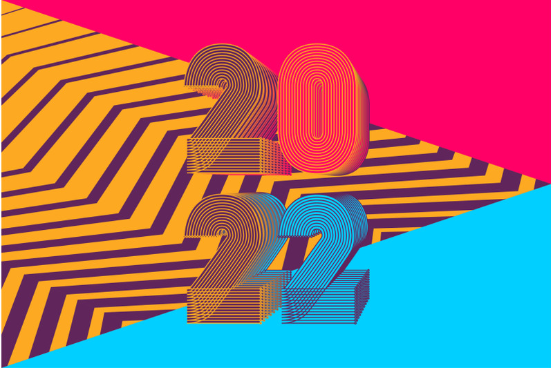 2022-happy-new-year-colorful-neon-zig-zag-geometric-background-3d-di