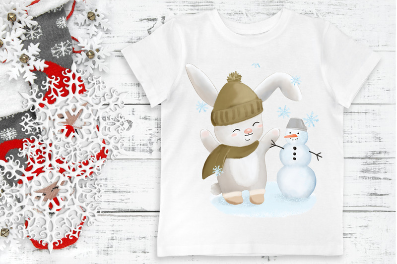 winter-bunny-with-snowman-illustration-sublimation-design