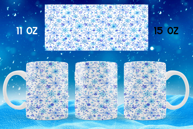 winter-mug-sublimation-design-snowflakes-mug-wrap-png