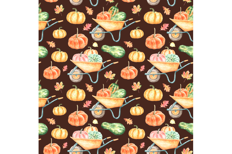 pumpkin-harvest-watercolor-seamless-pattern-farm-thanksgiving-fall