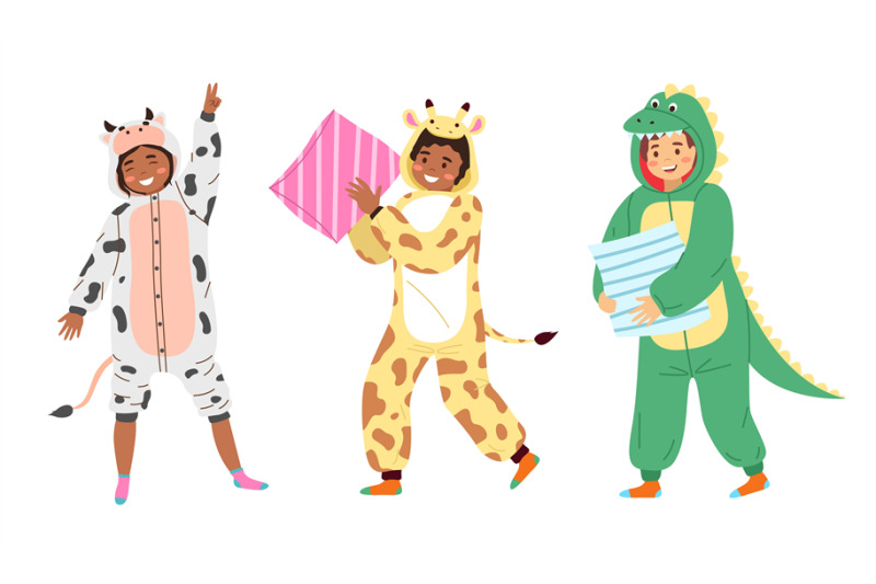 kids-animal-pajamas-smiling-boys-and-girls-in-overalls-cow-giraffe