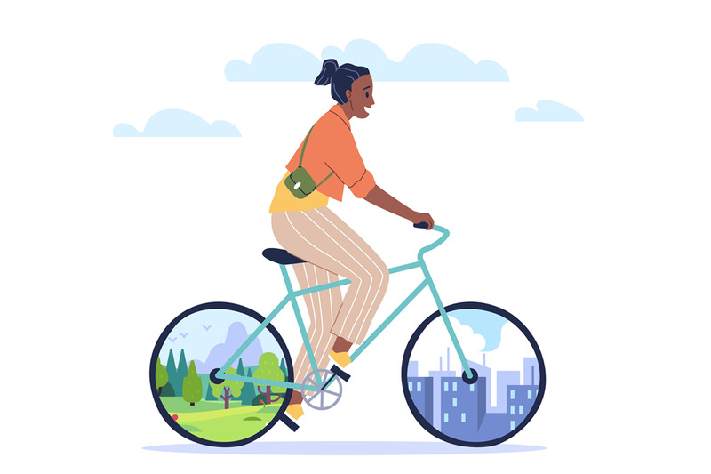 urban-and-natural-cycling-happy-woman-ride-bicycle-ecological-green