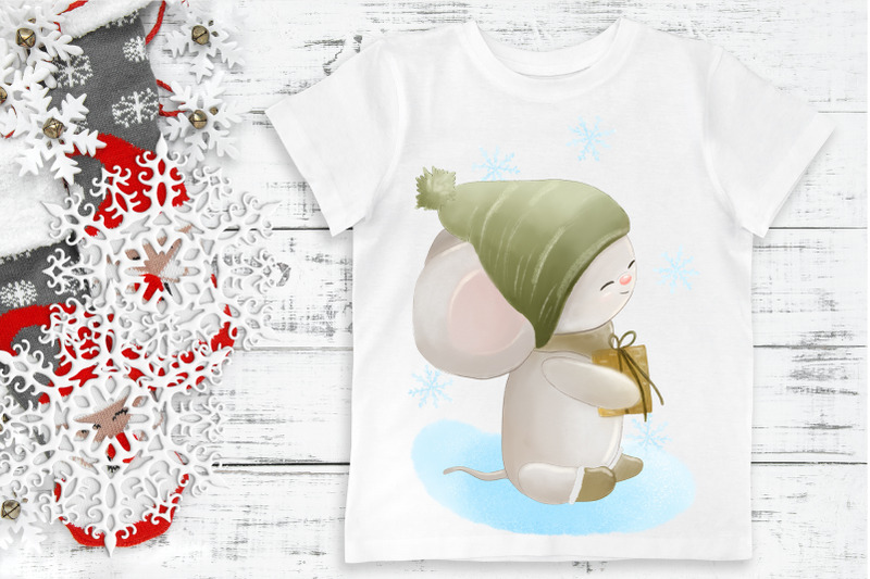 winter-mouse-with-gift-illustration-sublimation-design