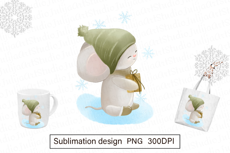 winter-mouse-with-gift-illustration-sublimation-design