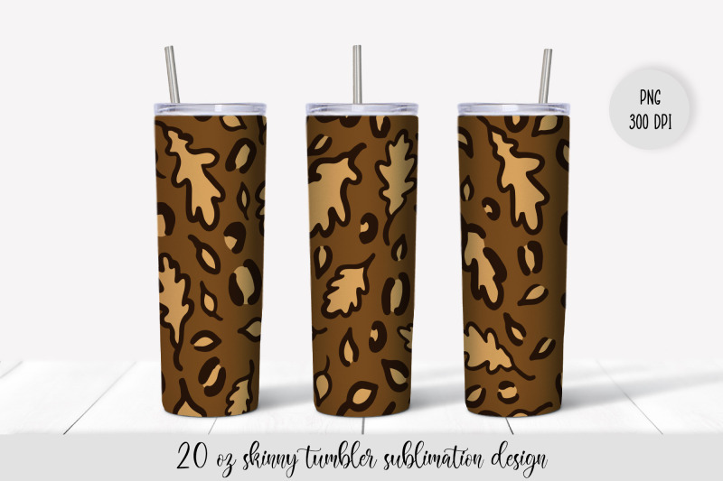 fall-oak-leaves-leopard-tumbler-sublimation-wrap