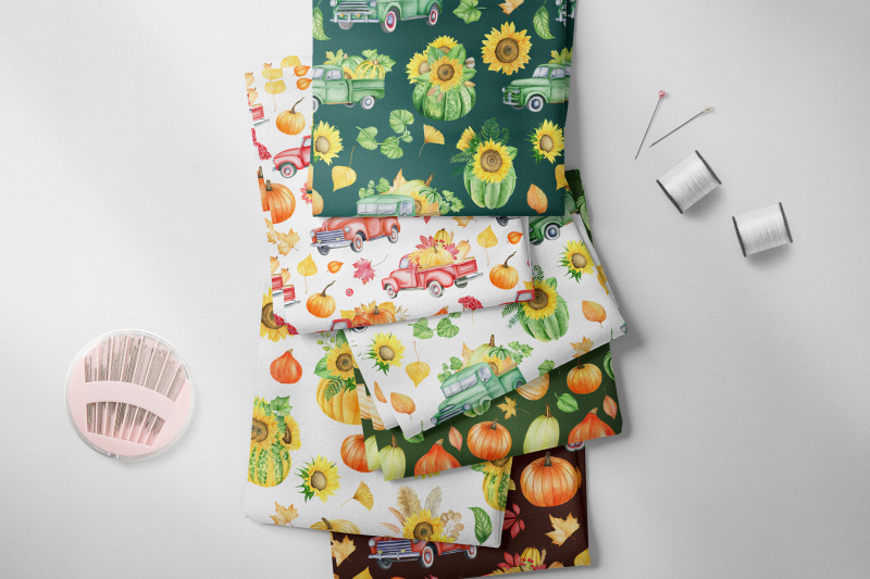 watercolor-pumpkins-digital-paper-pack-autumn-flowers-vegetables