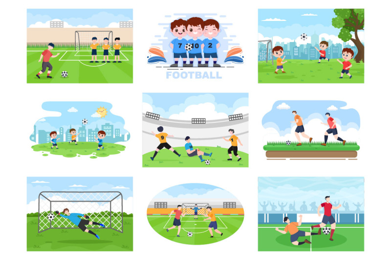 22-football-with-boys-play-soccer-sports-vector-illustration
