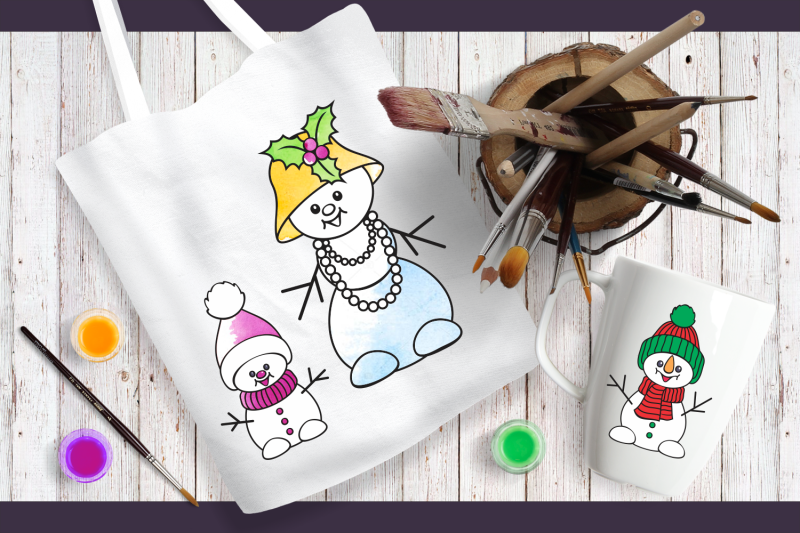 snowman-family-svg-set