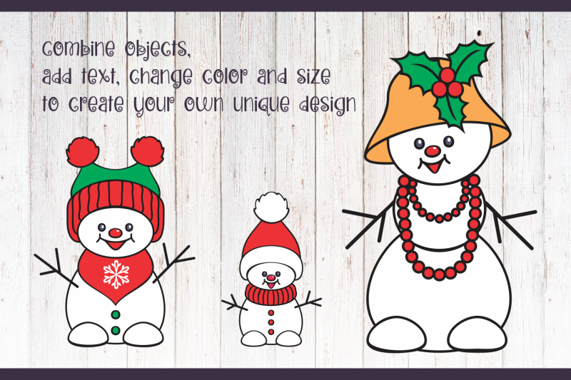 snowman-family-svg-set