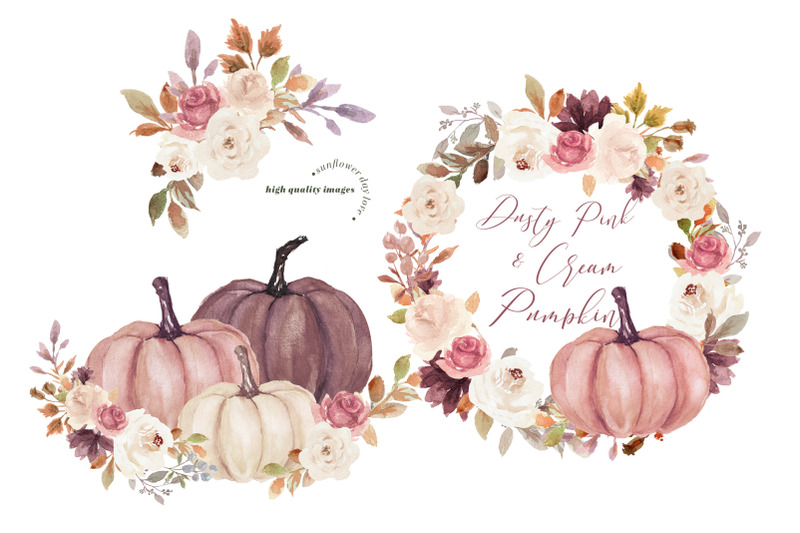 dusty-pink-and-white-cream-pumpkin-clipart