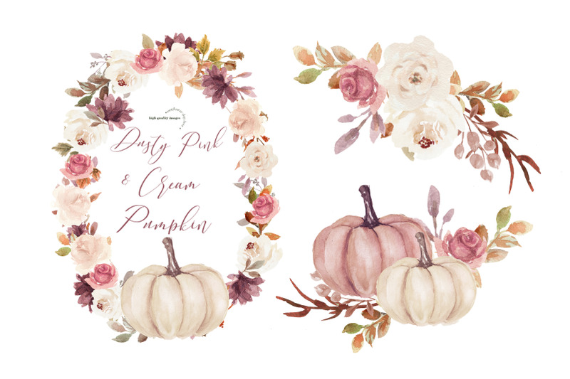 frame-dusty-pink-and-white-cream-pumpkin-clipart