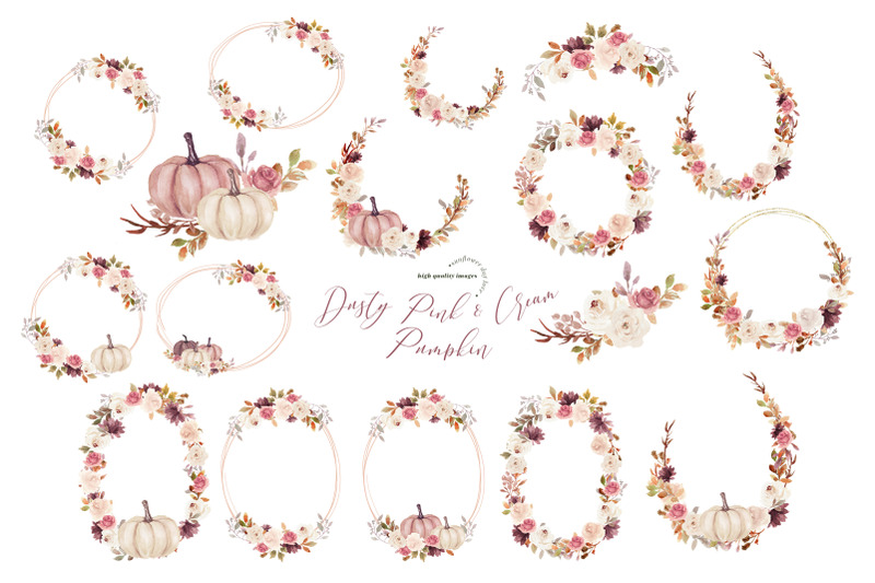 frame-dusty-pink-and-white-cream-pumpkin-clipart