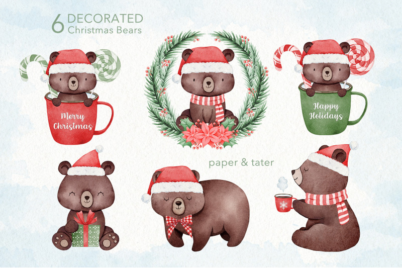 watercolor-christmas-bear-clipart-cute-xmas-woodland-animals-png