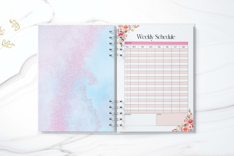 bundle-of-floral-planner-daily-weekly