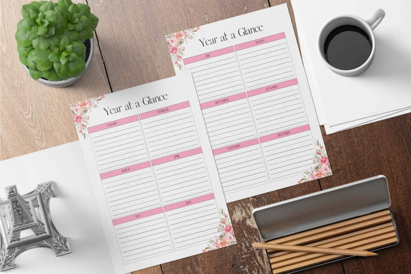 bundle-of-floral-planner-daily-weekly