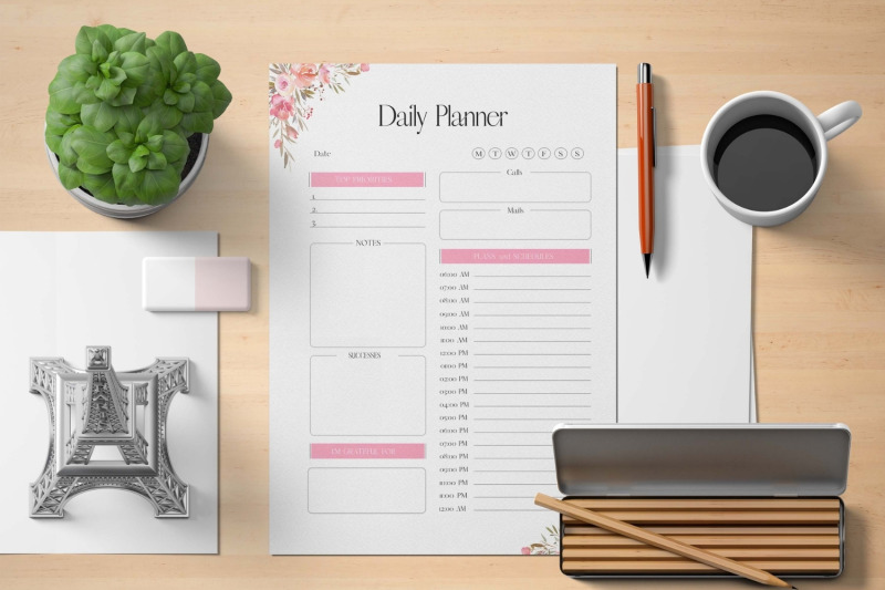 bundle-of-floral-planner-daily-weekly