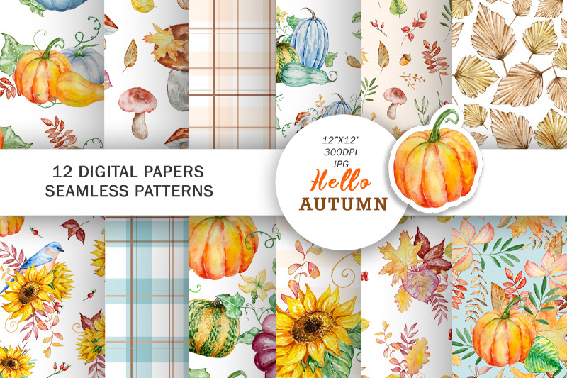 watercolor-autumn-digital-paper-seamless-pattern