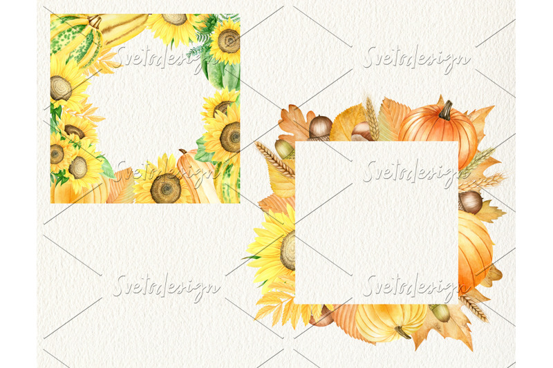 watercolor-pumpking-frames-clipart-set-hand-drawn-thanksgiving-wreath